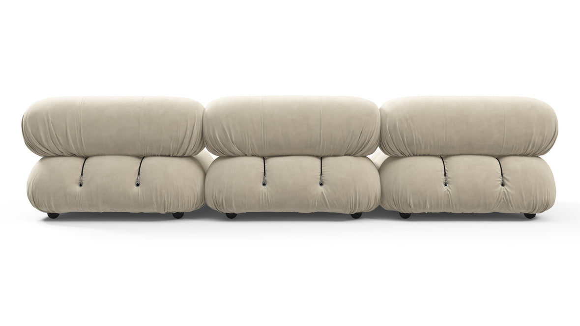 Bellini Sofa - Mario Bellini Three Seater Sofa, Eggshell Vegan Suede