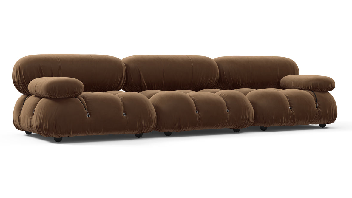 Bellini Sofa - Mario Bellini Three Seater Sofa, Mocha Velvet