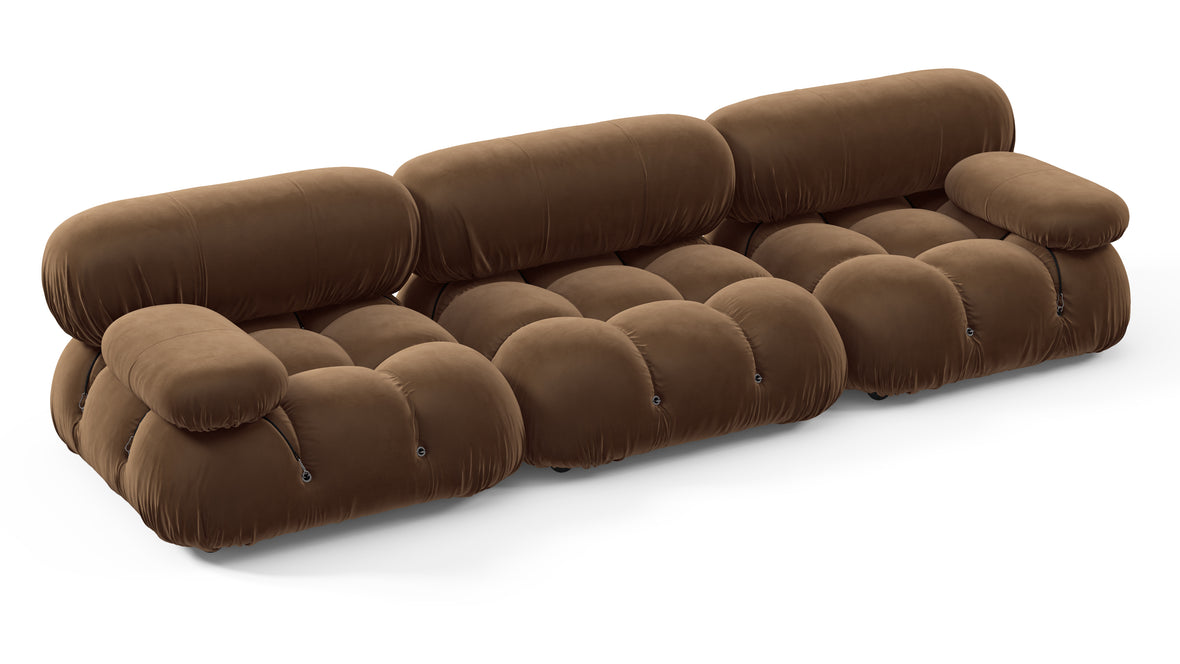 Bellini Sofa - Mario Bellini Three Seater Sofa, Mocha Velvet