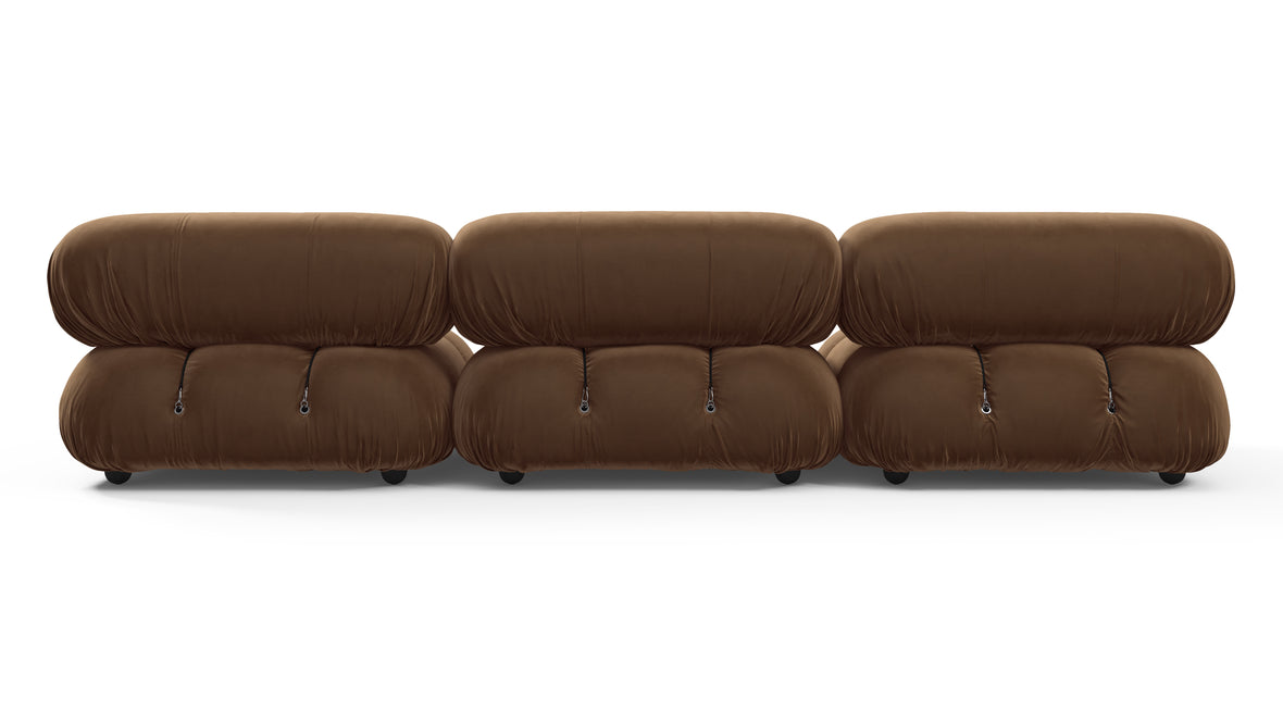 Bellini Sofa - Mario Bellini Three Seater Sofa, Mocha Velvet