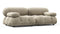 Bellini Sofa - Mario Bellini Two Seater Sofa, Beige Gray Chenille