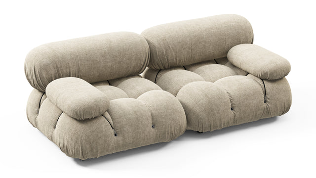 Bellini Sofa - Mario Bellini Two Seater Sofa, Beige Gray Chenille