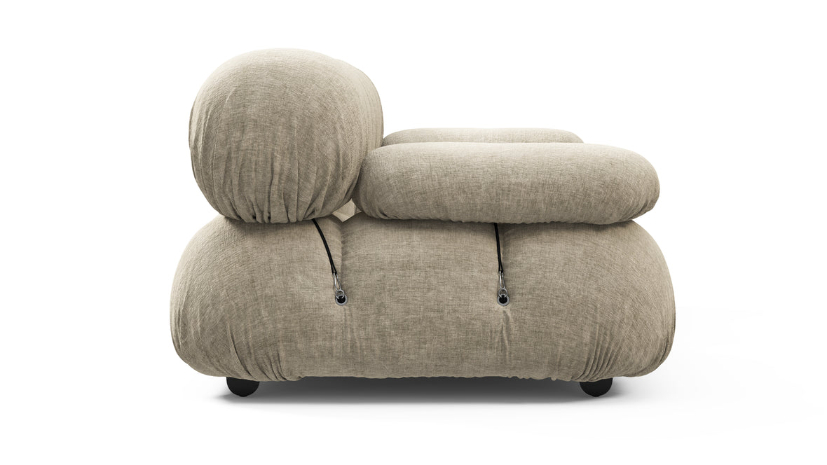 Bellini Sofa - Mario Bellini Two Seater Sofa, Beige Gray Chenille