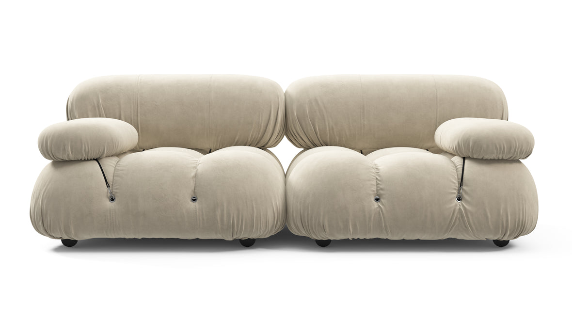 Bellini Sofa - Mario Bellini Two Seater Sofa, Eggshell Vegan Suede