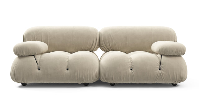 Bellini Sofa - Mario Bellini Two Seater Sofa, Eggshell Vegan Suede