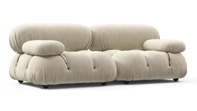 Bellini Sofa - Mario Bellini Two Seater Sofa, Eggshell Vegan Suede