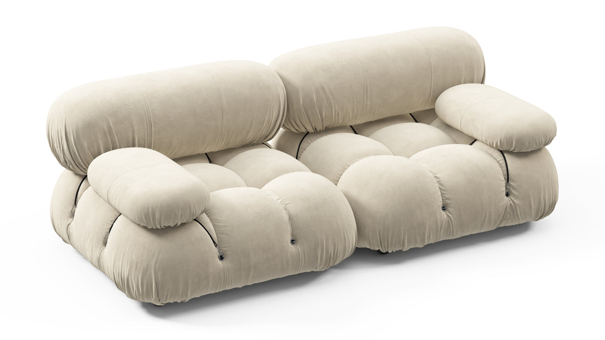 Bellini Sofa - Mario Bellini Two Seater Sofa, Eggshell Vegan Suede