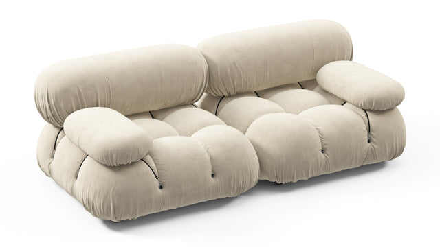 Bellini Sofa - Mario Bellini Two Seater Sofa, Eggshell Vegan Suede