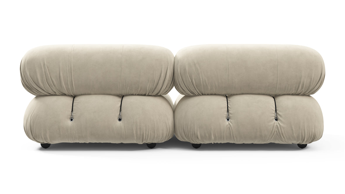 Bellini Sofa - Mario Bellini Two Seater Sofa, Eggshell Vegan Suede