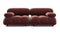 Bellini Sofa - Mario Bellini Two Seater Sofa, Maroon Velvet