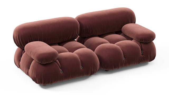 Bellini Sofa - Mario Bellini Two Seater Sofa, Maroon Velvet
