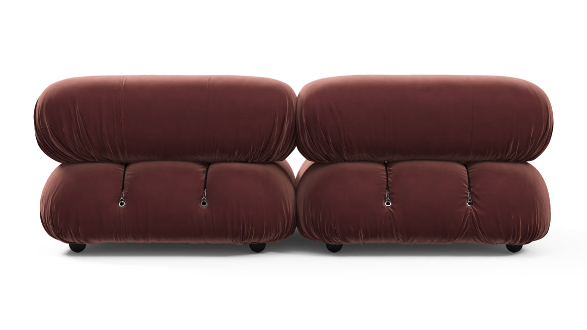 Bellini Sofa - Mario Bellini Two Seater Sofa, Maroon Velvet