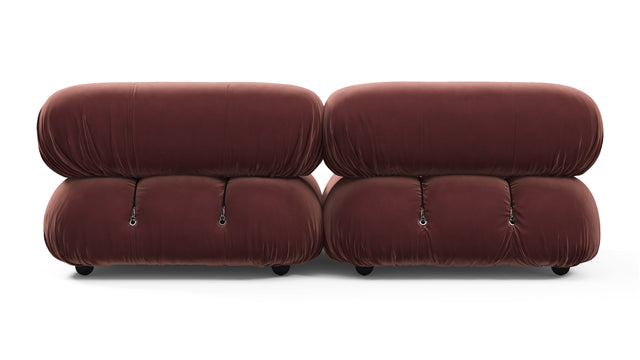 Bellini Sofa - Mario Bellini Two Seater Sofa, Maroon Velvet