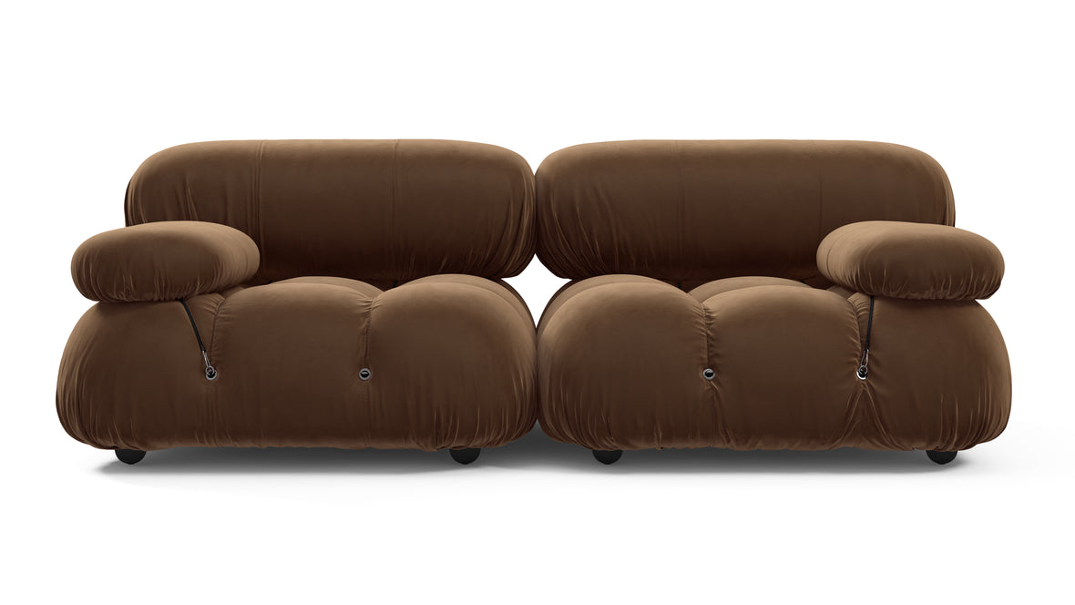 Bellini Sofa - Mario Bellini Two Seater Sofa, Mocha Velvet