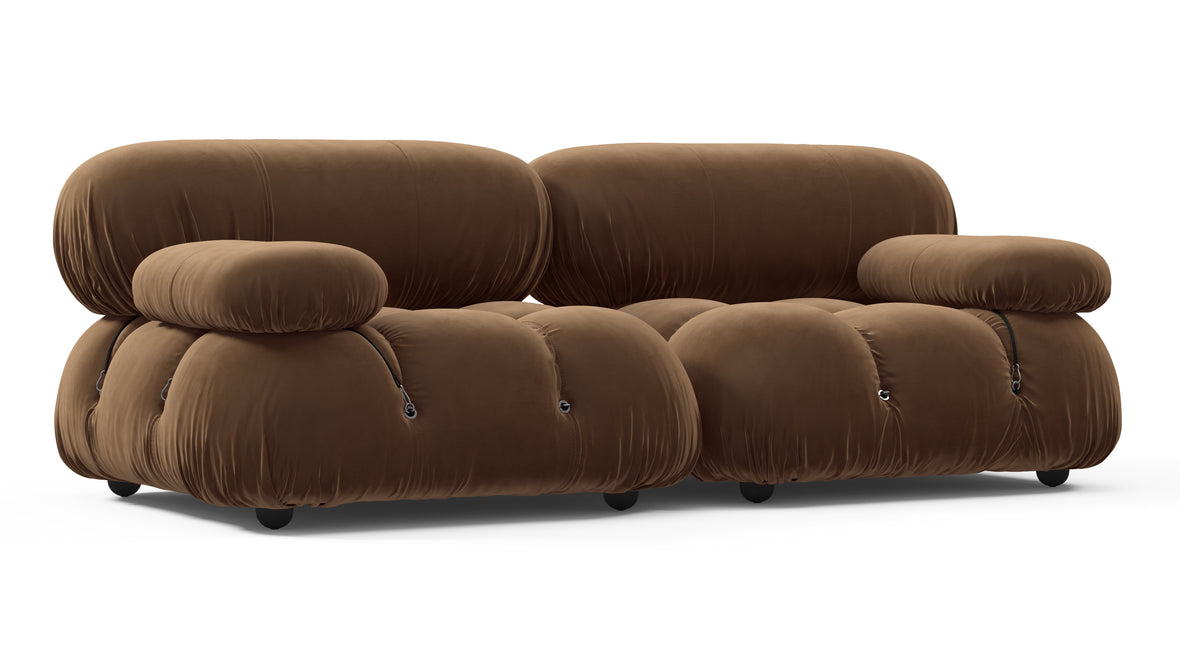 Bellini Sofa - Mario Bellini Two Seater Sofa, Mocha Velvet