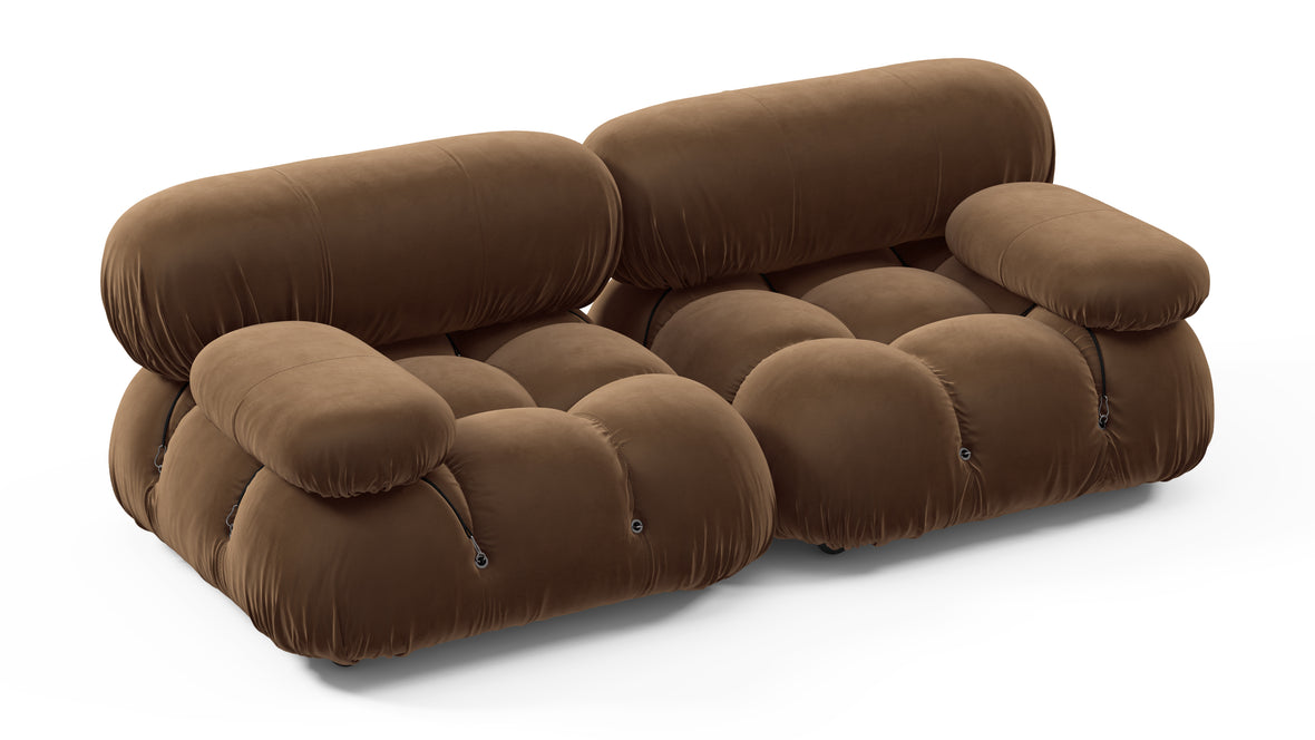 Bellini Sofa - Mario Bellini Two Seater Sofa, Mocha Velvet