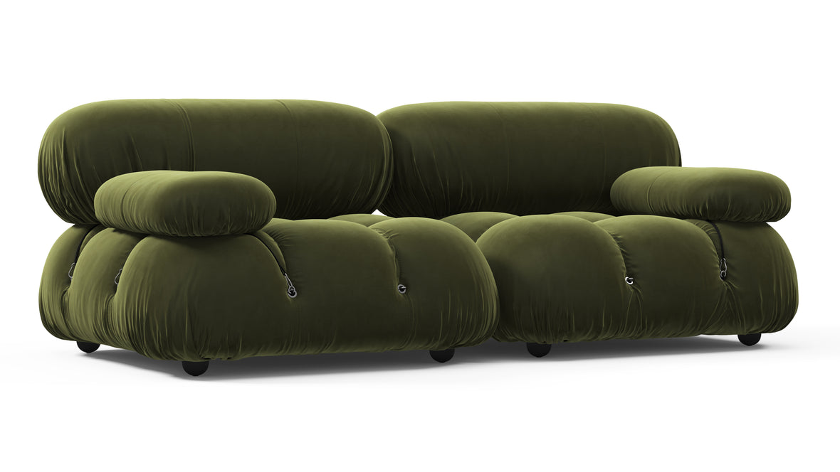 Bellini Sofa - Mario Bellini Two Seater Sofa, Thyme Luxe Velvet