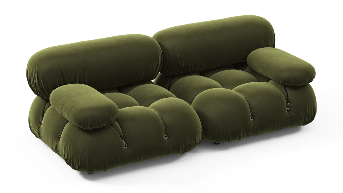 Bellini Sofa - Mario Bellini Two Seater Sofa, Thyme Luxe Velvet