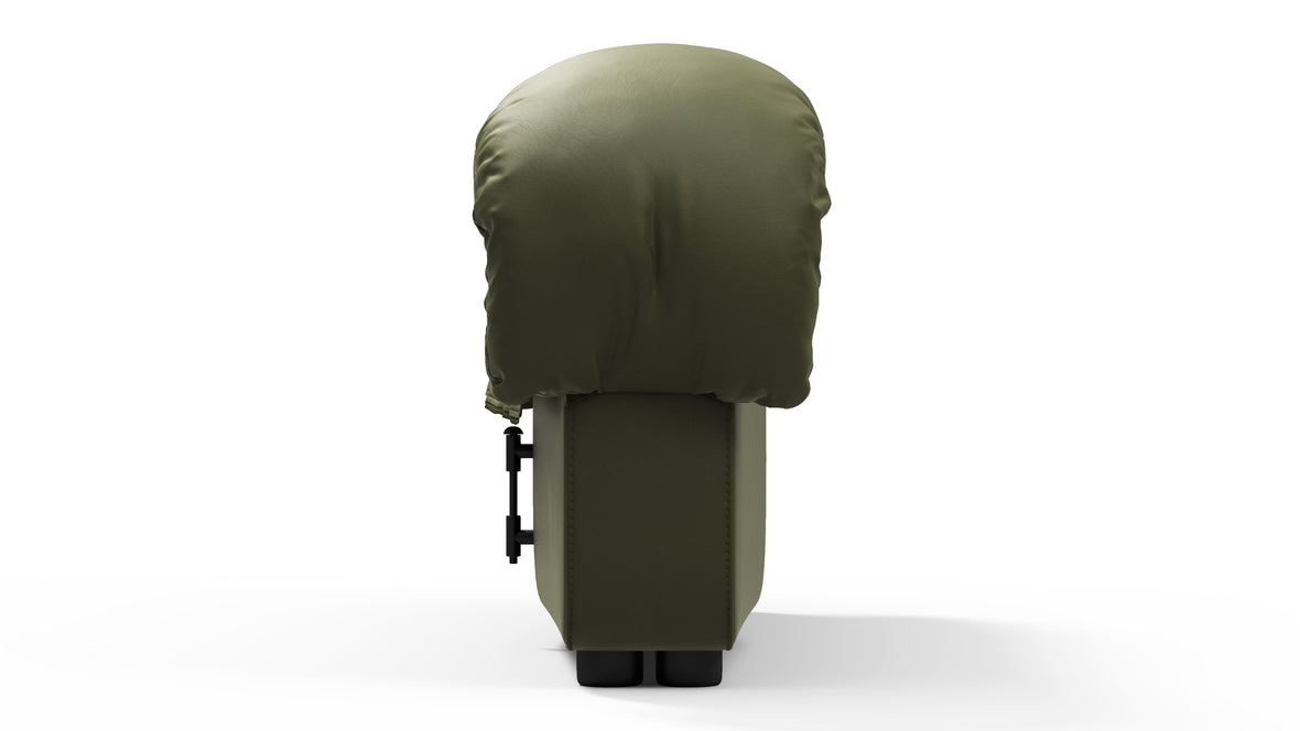 DS 600 - DS 600 Right End Stool Module, Deep Olive Vegan Leather