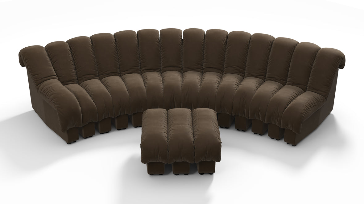 DS 600 - DS 600 Sectional, Combination 2, Left Arm, Distressed Brown Vegan Leather