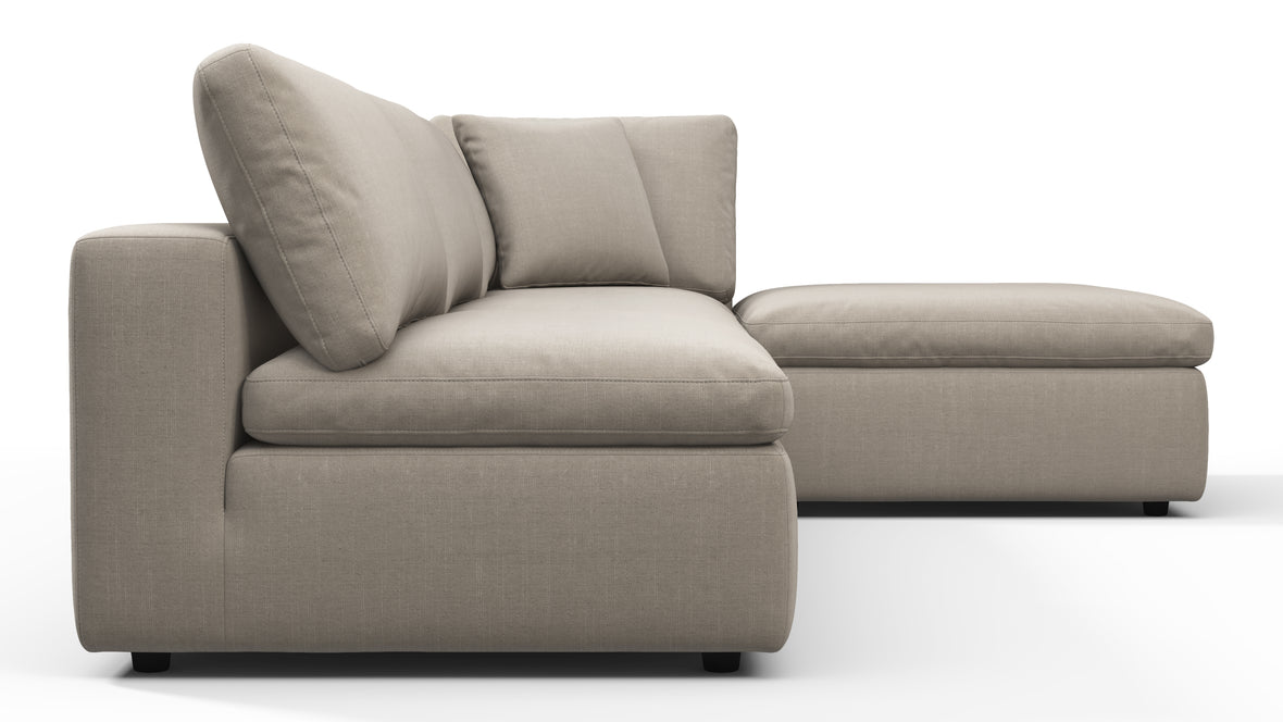 Sky - Sky Sectional Sofa, Three Seater, Right Chaise, Beige Linen