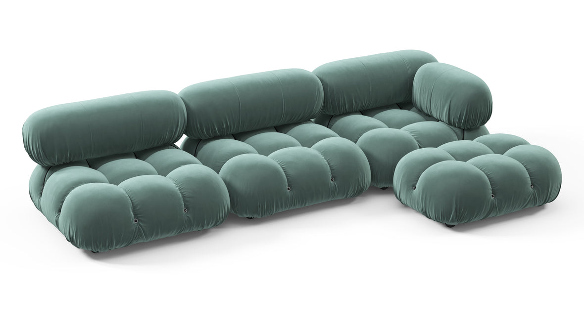 Bellini Sectional - Mario Bellini Sectional, Right Chaise, Jadeite Luxe Velvet