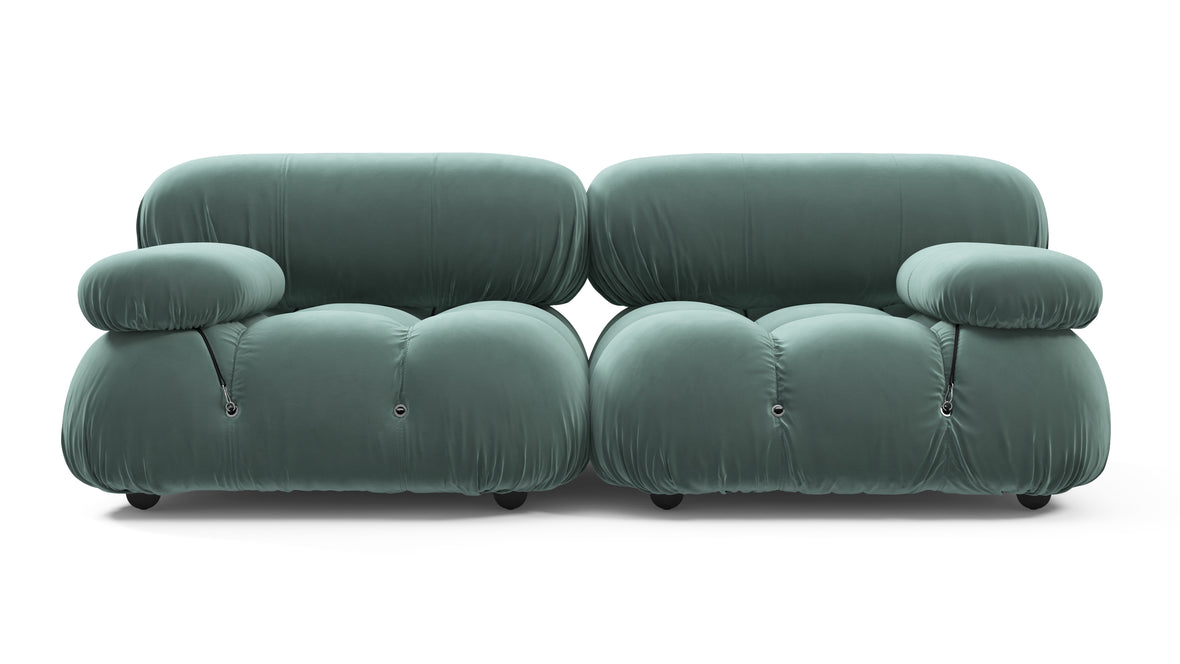 Bellini Sofa - Mario Bellini Two Seater Sofa, Jadeite Luxe Velvet