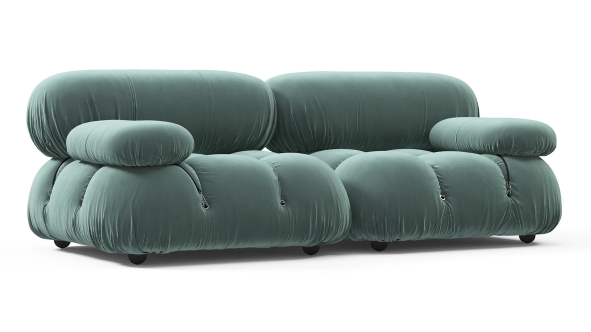 Bellini Sofa - Mario Bellini Two Seater Sofa, Jadeite Luxe Velvet
