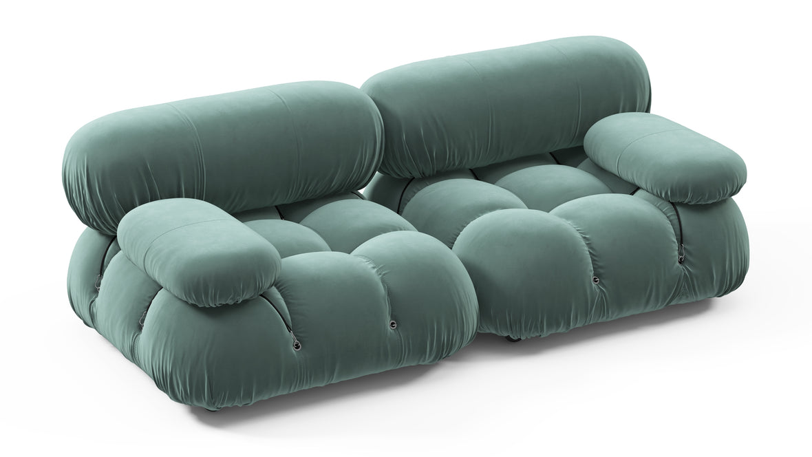 Bellini Sofa - Mario Bellini Two Seater Sofa, Jadeite Luxe Velvet