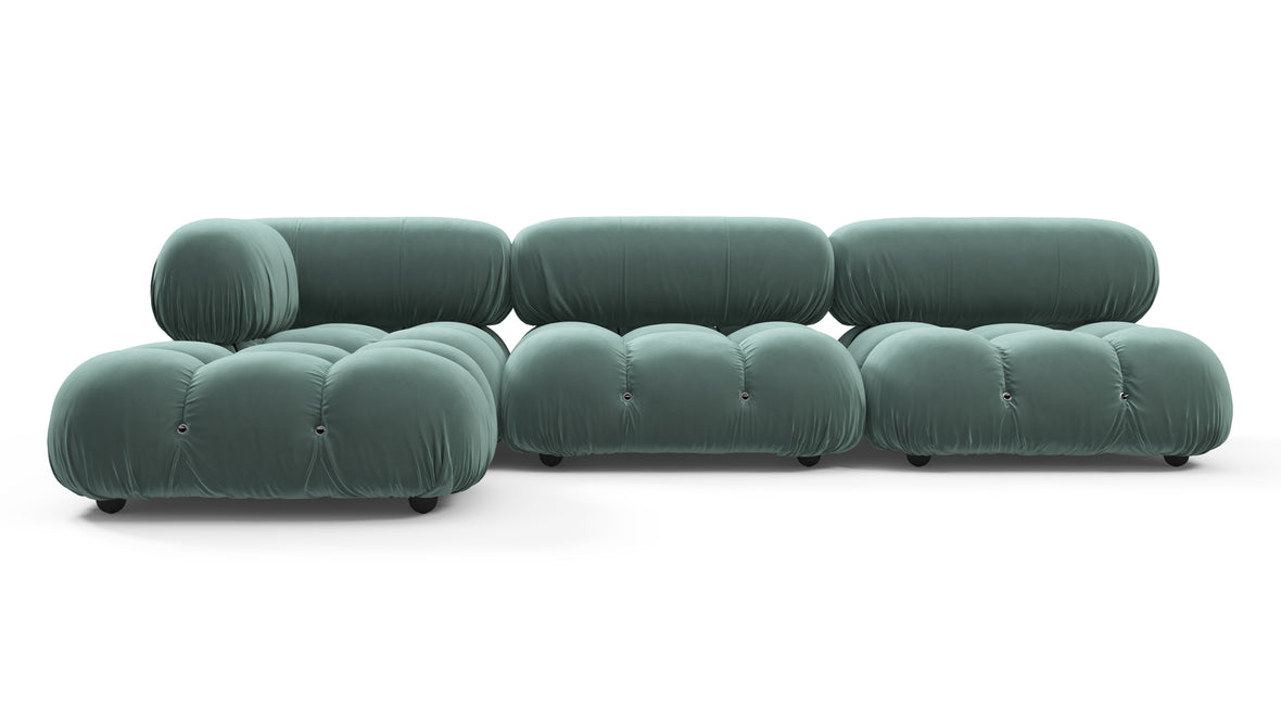 Bellini Sectional - Mario Bellini Sectional, Left Chaise, Jadeite Luxe Velvet