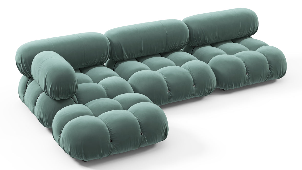Bellini Sectional - Mario Bellini Sectional, Left Chaise, Jadeite Luxe Velvet
