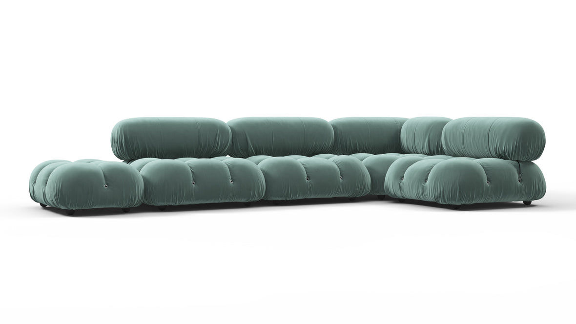 Bellini Sectional - Mario Bellini Sectional, Right Corner, Jadeite Luxe Velvet