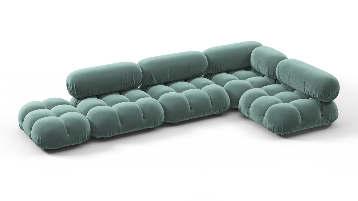 Bellini Sectional - Mario Bellini Sectional, Right Corner, Jadeite Luxe Velvet