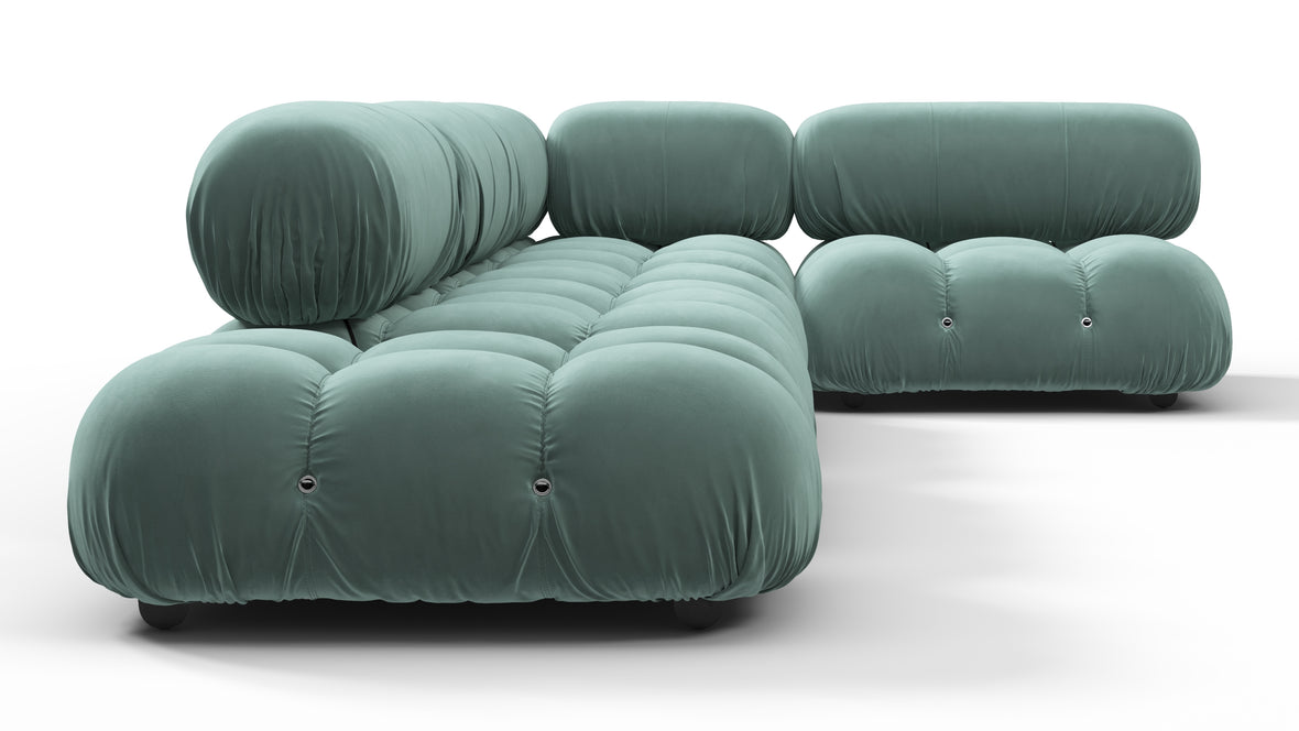 Bellini Sectional - Mario Bellini Sectional, Right Corner, Jadeite Luxe Velvet