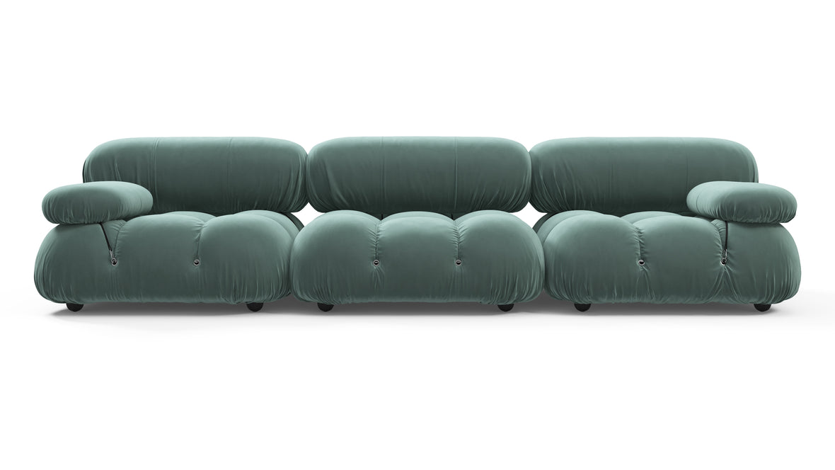 Bellini Sofa - Mario Bellini Three Seater Sofa, Jadeite Luxe Velvet