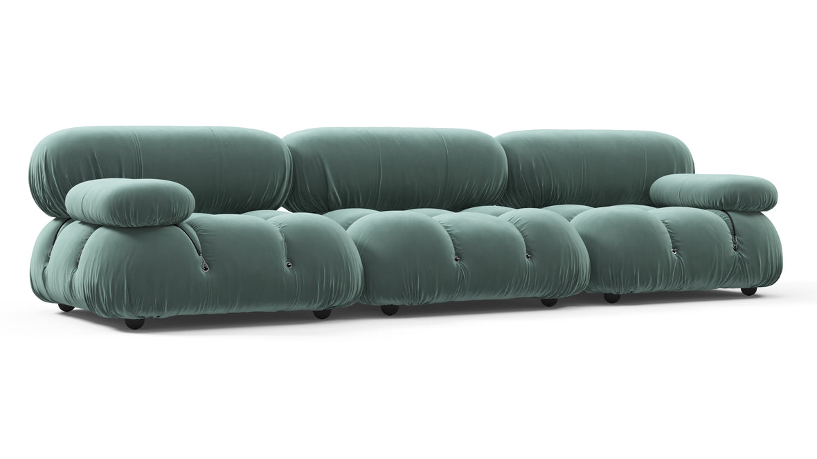 Bellini Sofa - Mario Bellini Three Seater Sofa, Jadeite Luxe Velvet