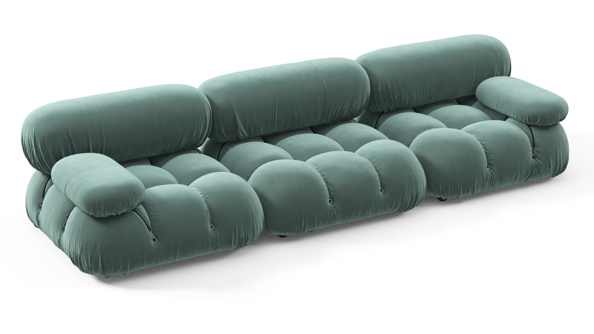 Bellini Sofa - Mario Bellini Three Seater Sofa, Jadeite Luxe Velvet