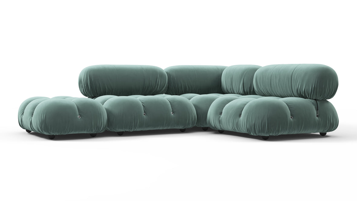 Bellini Sectional - Mario Bellini Sectional, Small Right Corner, Jadeite Luxe Velvet