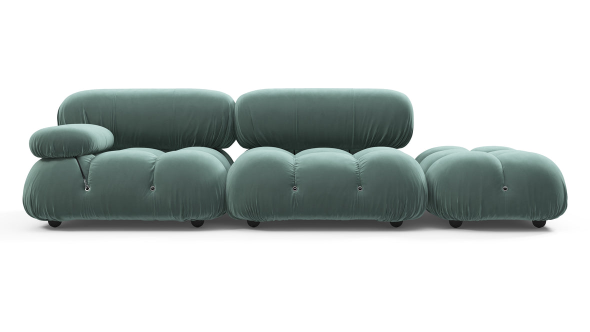 Bellini Sofa - Mario Bellini Open End Sofa, Right, Jadeite Luxe Velvet