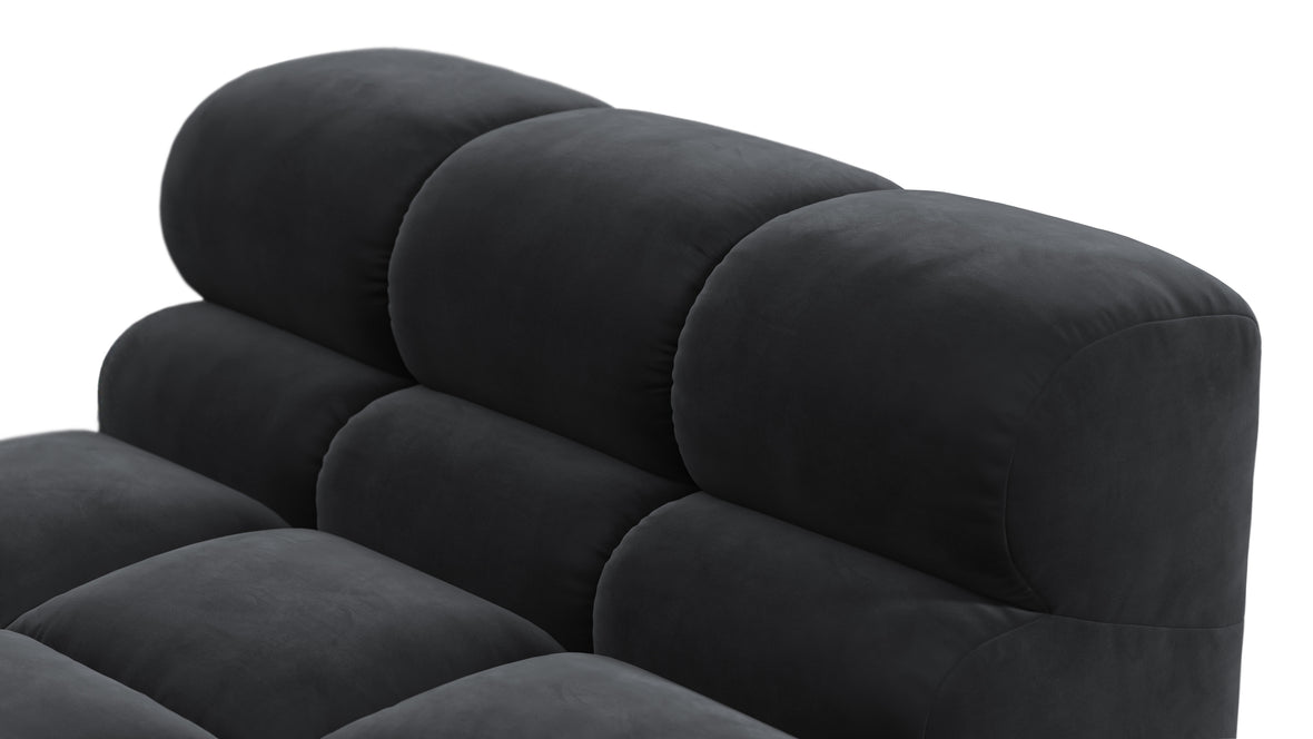 Tufty - Tufty Module, Armless Chaise, Black Velvet