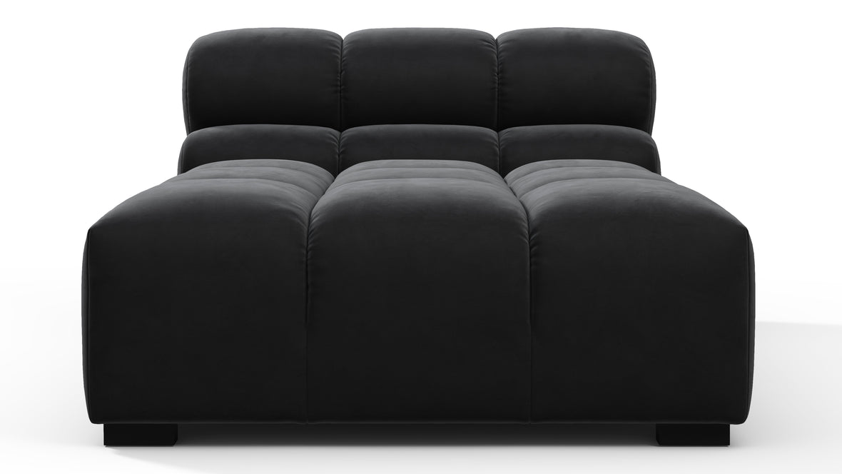 Tufty - Tufty Module, Armless Chaise, Black Velvet