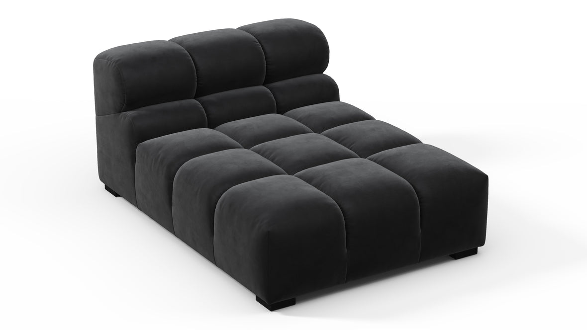 Tufty - Tufty Module, Armless Chaise, Black Velvet