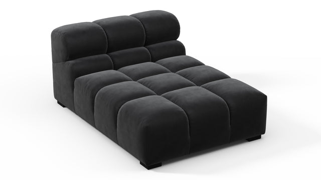 Tufty - Tufty Module, Armless Chaise, Black Velvet