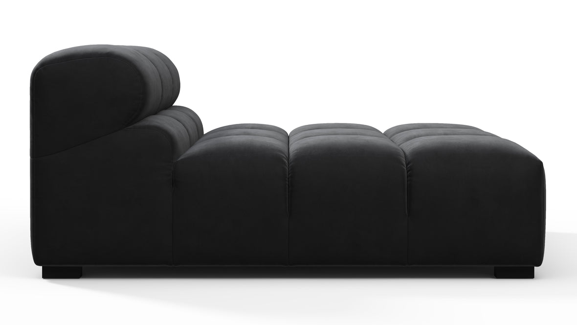 Tufty - Tufty Module, Armless Chaise, Black Velvet