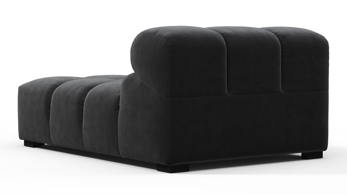Tufty - Tufty Module, Armless Chaise, Black Velvet