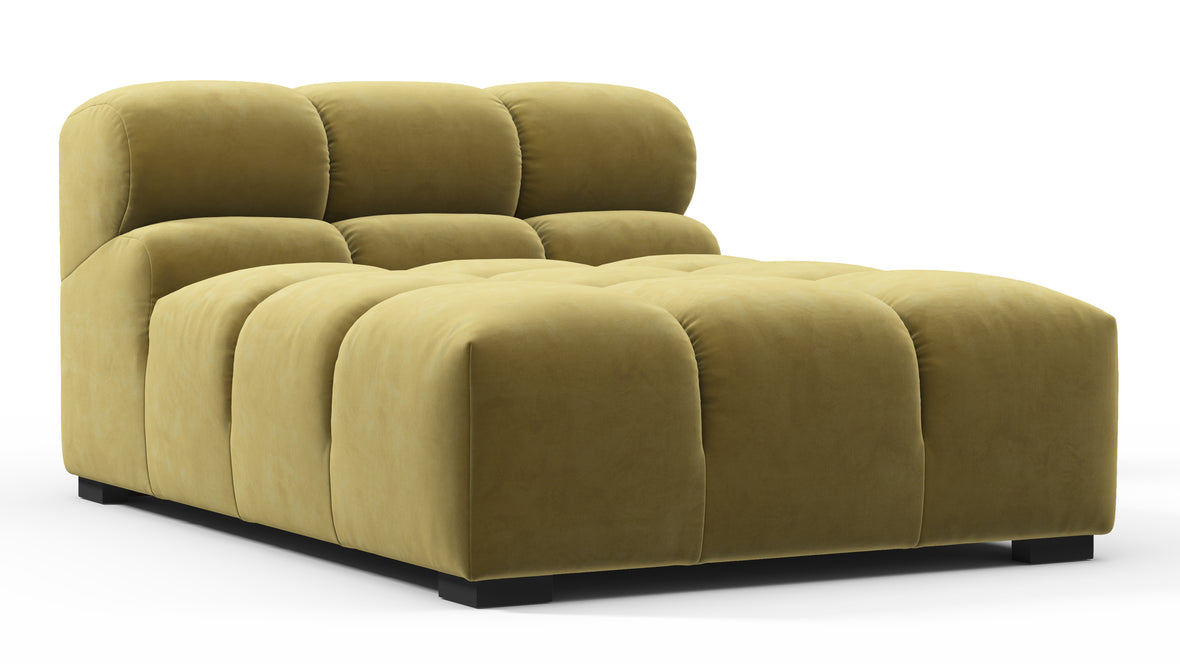 Tufty - Tufty Module, Armless Chaise, Olive Gold Velvet