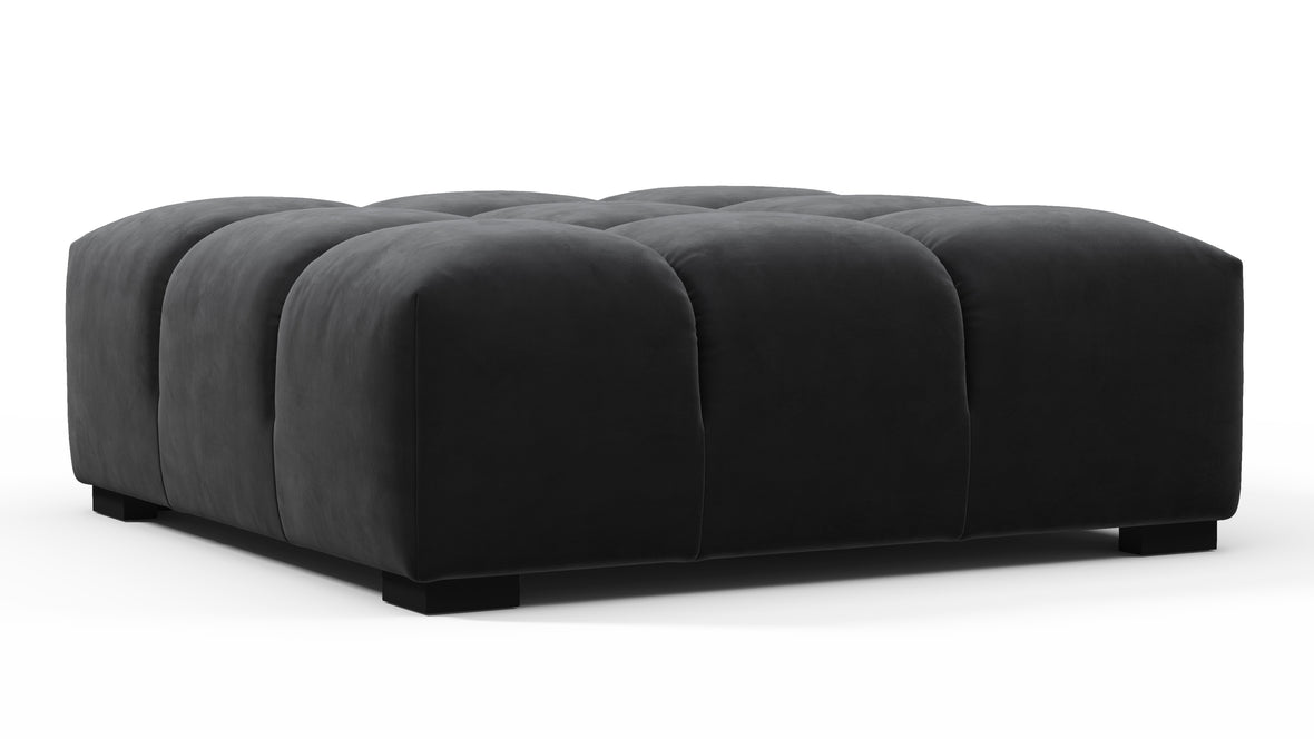Tufty - Tufty Ottoman, Black Velvet