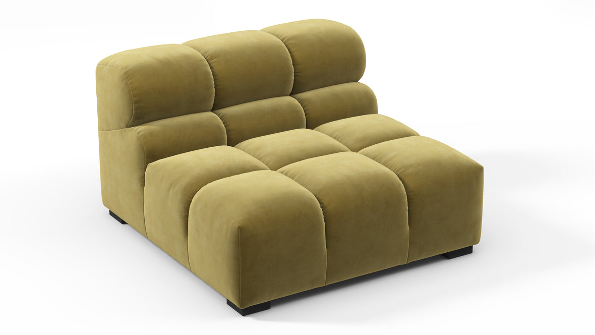 Tufty - Tufty Module, Armless, Olive Gold Velvet
