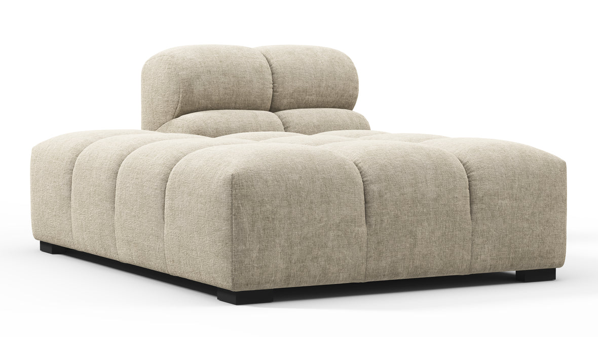 Tufty - Tufty Module, Left Chaise, Armless, Beige Gray Chenille