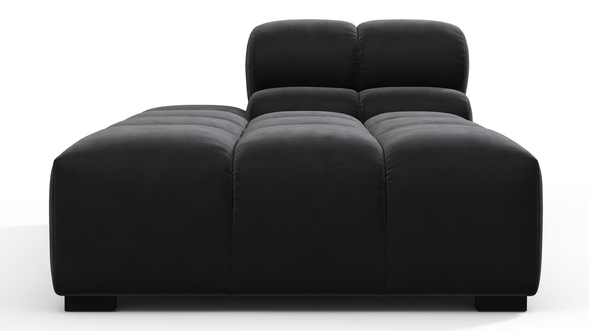 Tufty - Tufty Module, Left Chaise, Armless, Black Velvet